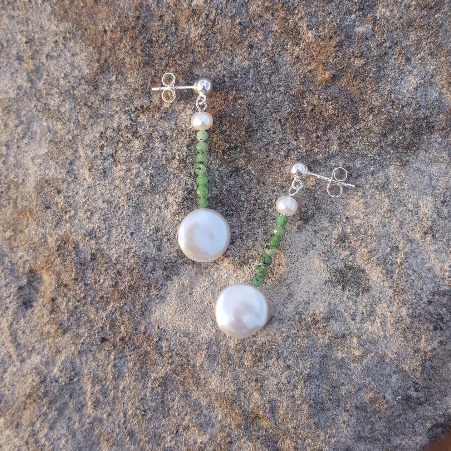 Green Garnet Madagascar Earrings | Gemstones Earrings | The Courthouse Collection | Australian Designer Pearl Jewellery