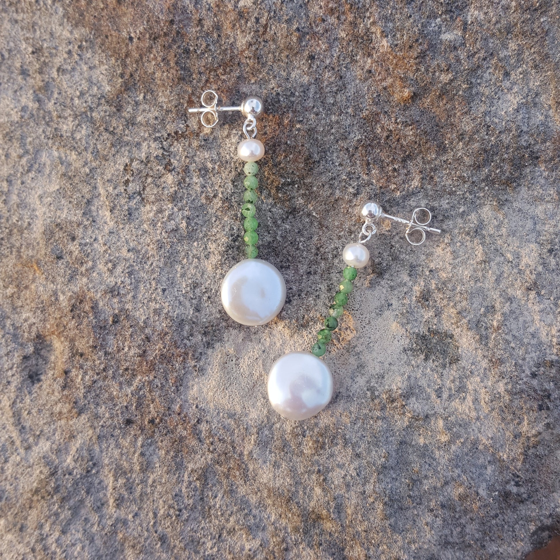 Green Garnet Madagascar Earrings | Gemstones Earrings | The Courthouse Collection | Australian Designer Pearl Jewellery