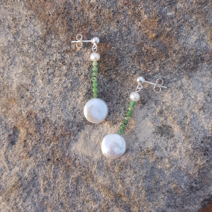 Green Garnet Madagascar Earrings | Gemstones Earrings | The Courthouse Collection | Australian Designer Pearl Jewellery