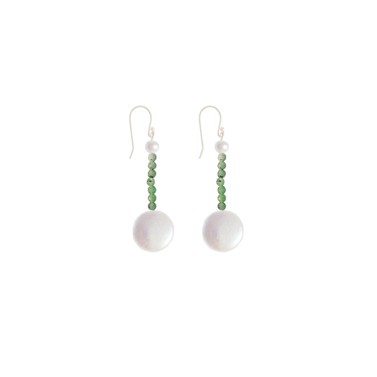 Green Garnet Madagascar Earrings | Gemstones Earrings | The Courthouse Collection | Australian Designer Pearl Jewellery