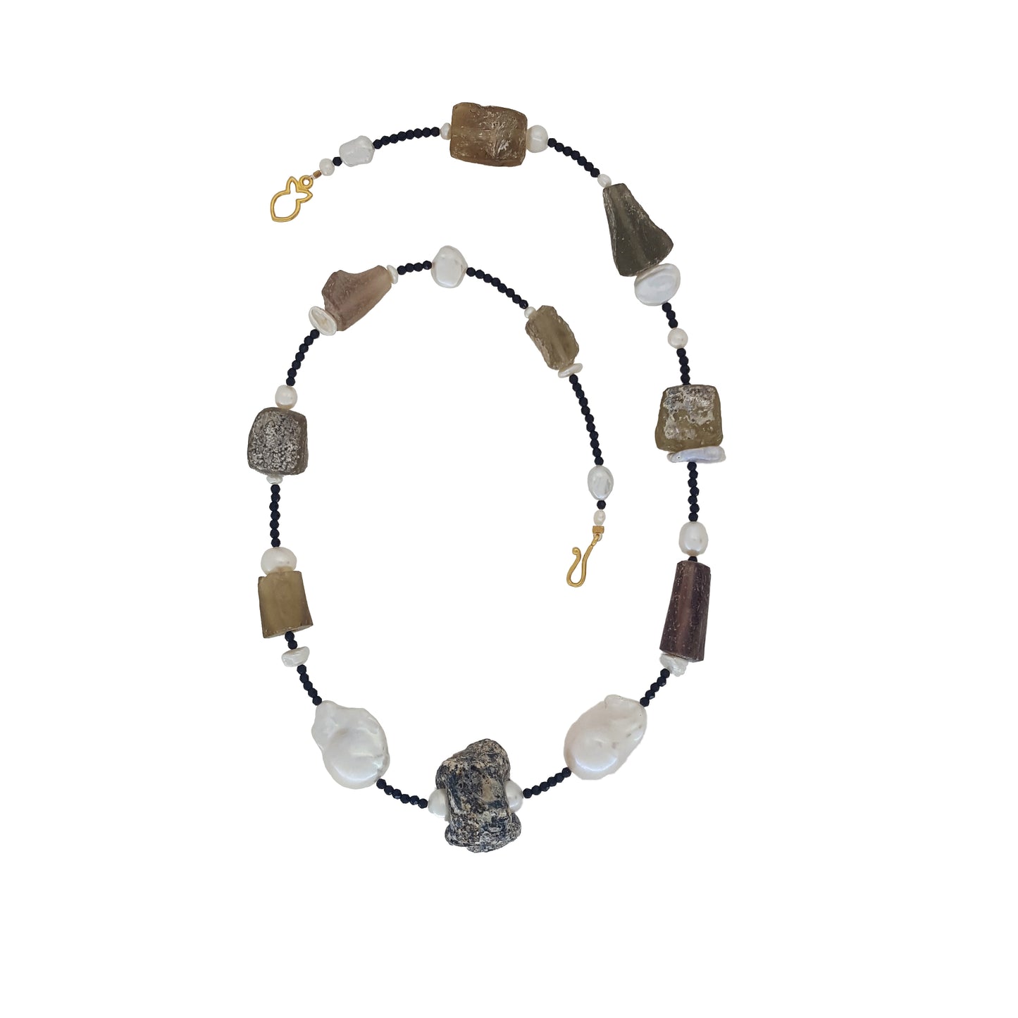 New Ancient Glass Spinel Pearl Necklace - The Courthouse Collection