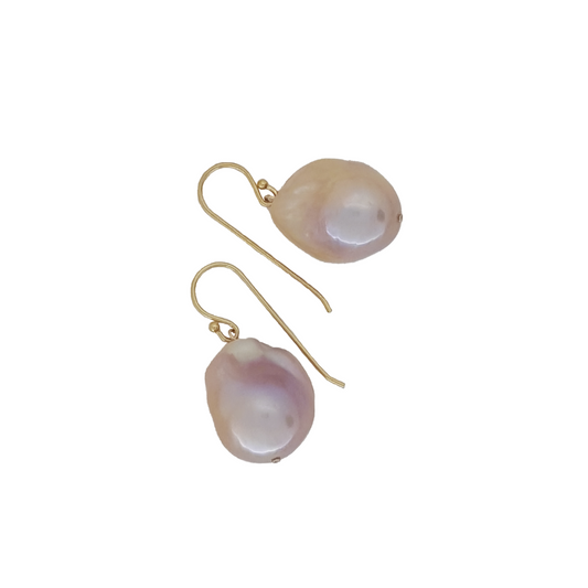 Pink Blush Baroque Hook Earrings
