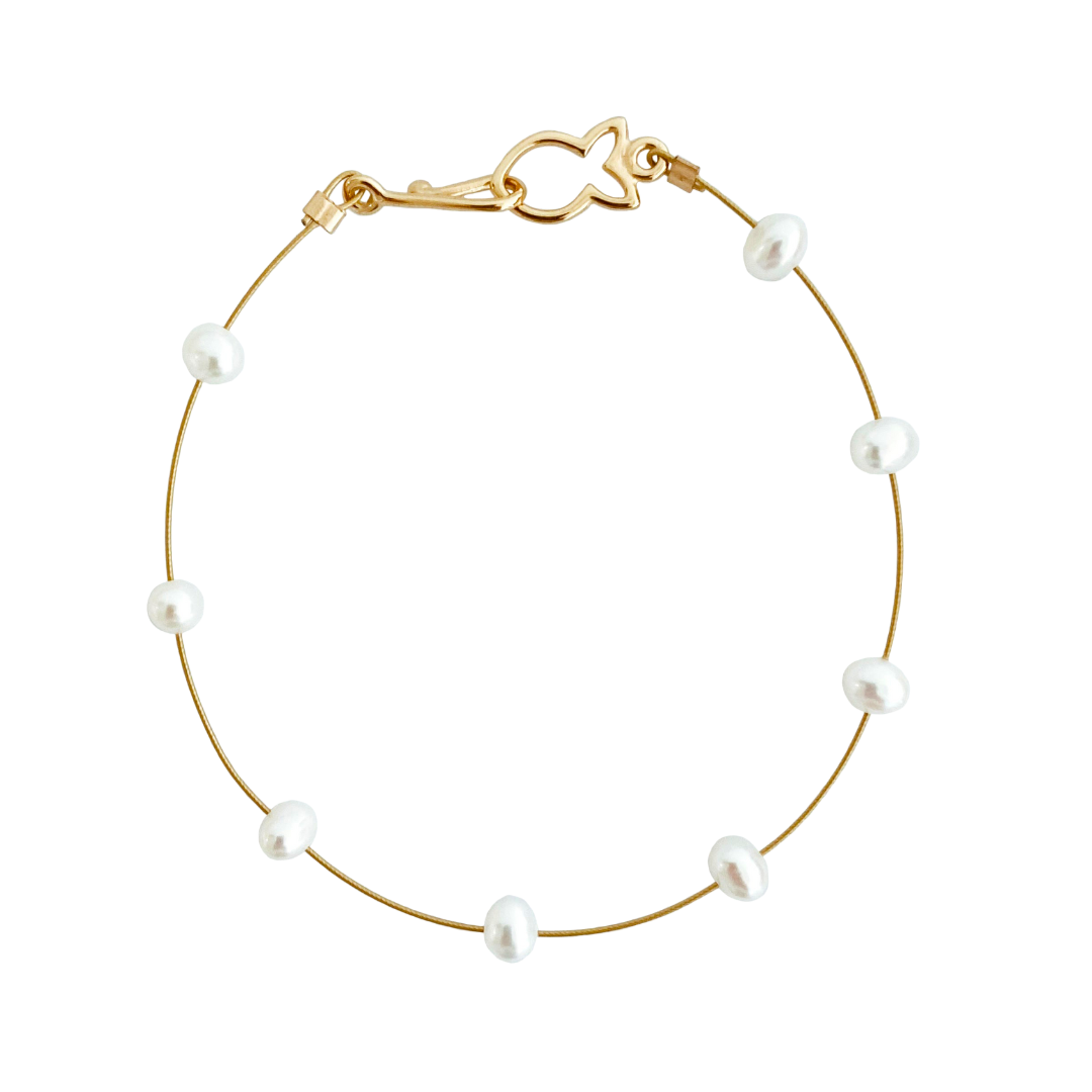 Gold Pearl Bracelet "Petite"