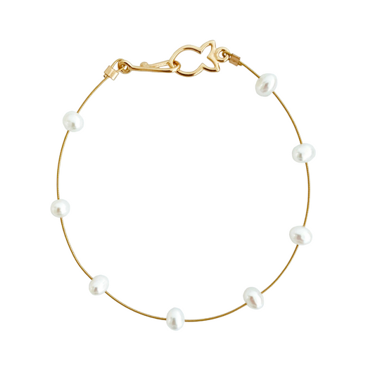 Gold Pearl Bracelet "Petite"