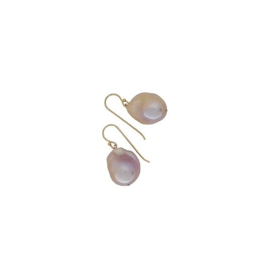 Pink Blush Baroque Pearl Hook Earrings  | The Courthouse Collection | Australian Designer Pearl Jewellery