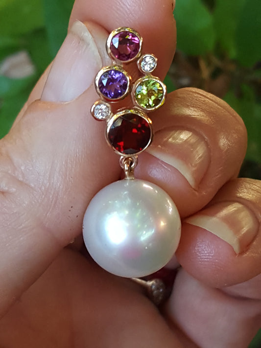 Plum Wine South Sea Pearl Earrings | The Courthouse Collection | Australian Designer Pearl Jewellery