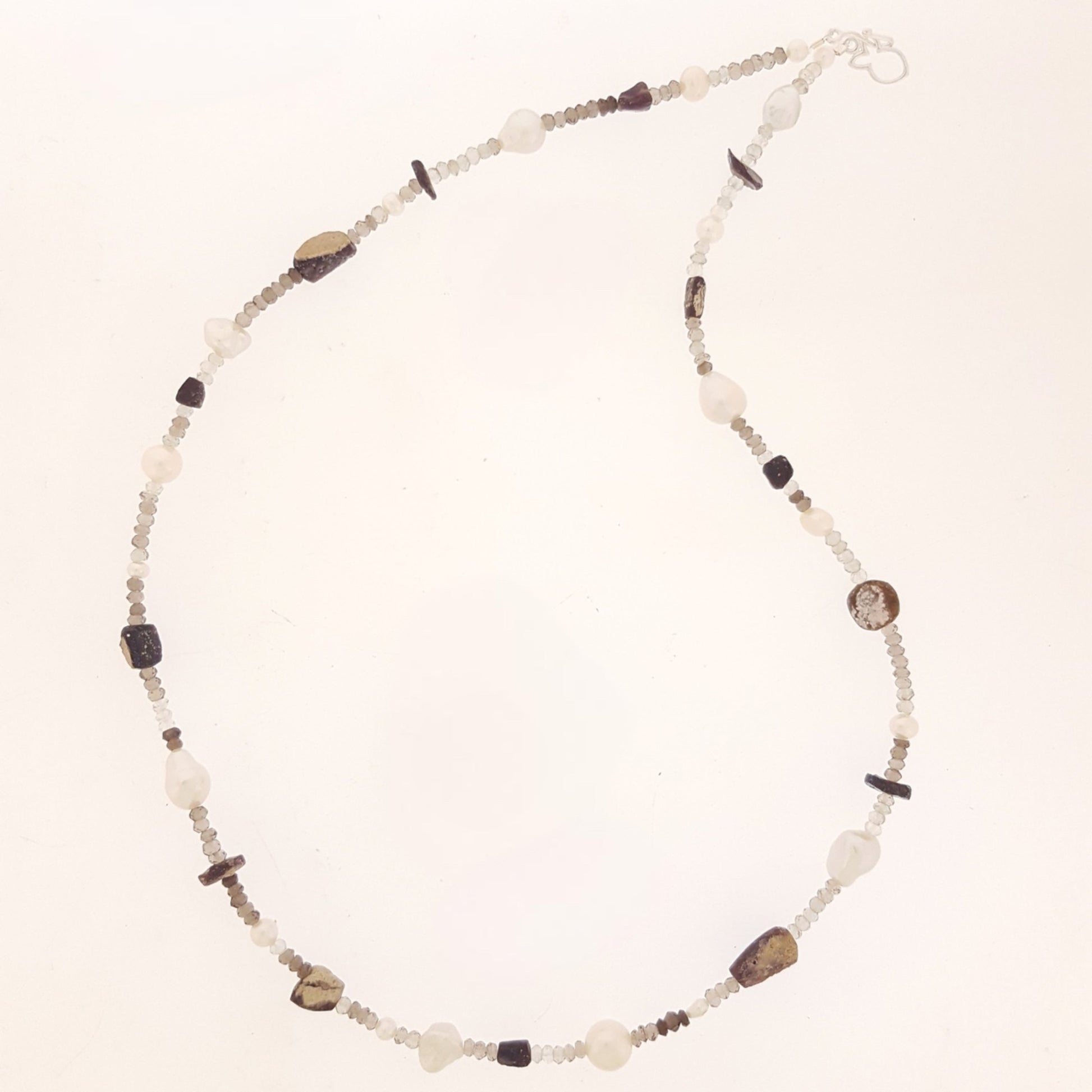 Roman Glass and Smokey Quartz | The Courthouse Collection | Australian Designer Pearl Jewellery