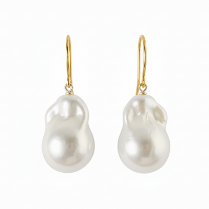 Baroque Pearl Earrings Gold | The Courthouse Collection | Australian Designer Pearl Jewellery
