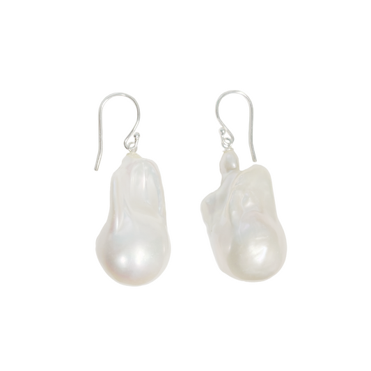 Silver Baroque Pearl Earrings - The Courthouse Collection