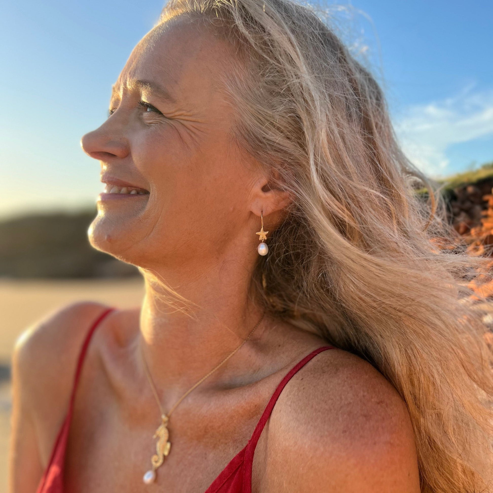 Gold Seahorse Pendant | The Courthouse Collection | Australian Designer Pearl Jewellery