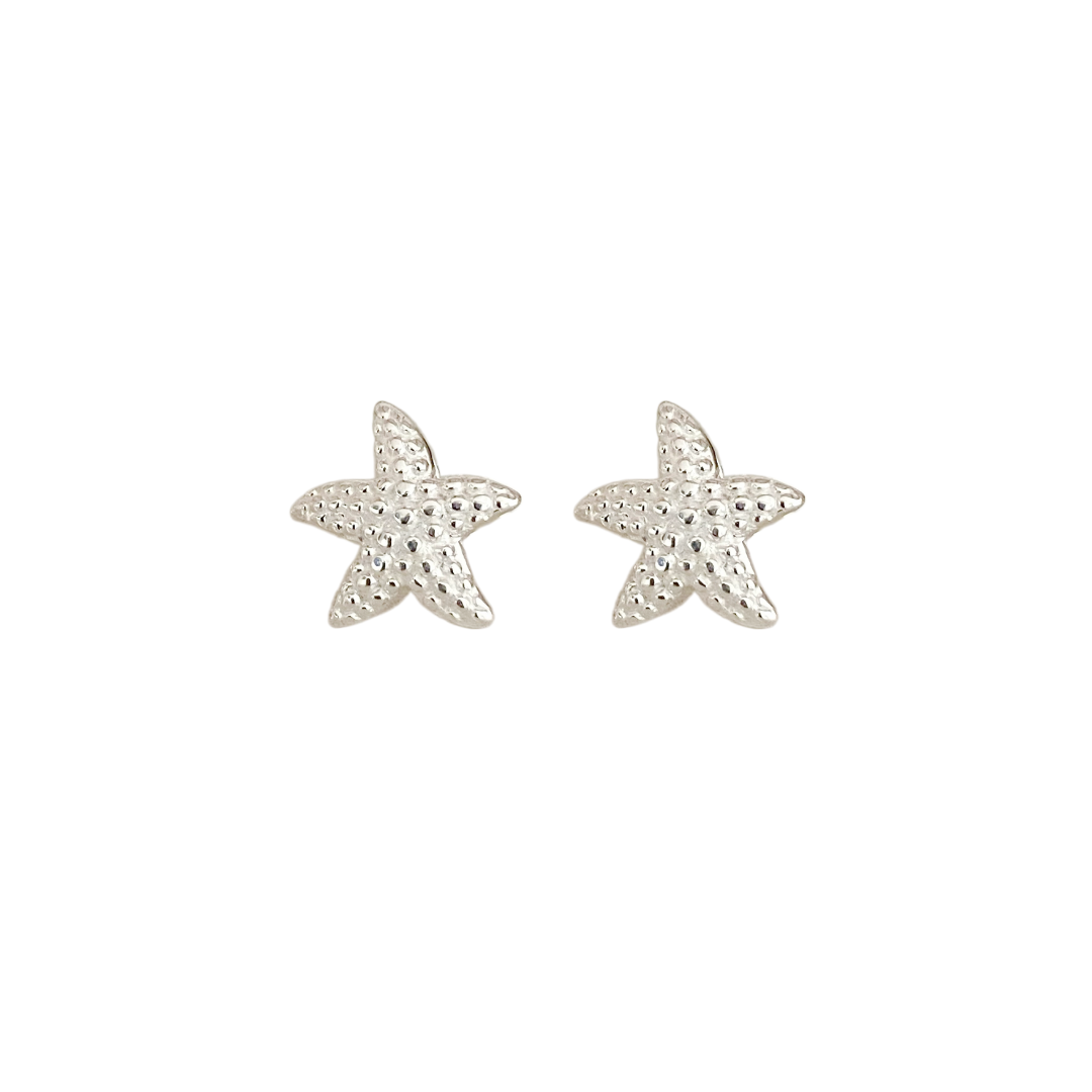 Starfish Stud Earrings Silver