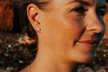 Pearl Earrings Studs White | The Courthouse Collection  | Australian Designer Pearl Jewellery