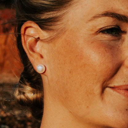 Pearl Earrings Studs White | The Courthouse Collection  | Australian Designer Pearl Jewellery