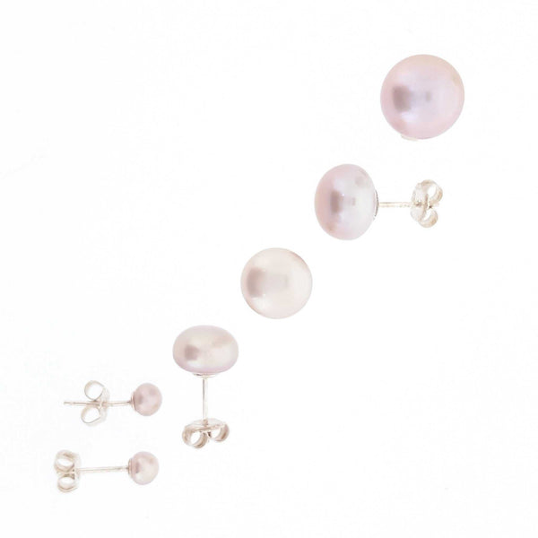 Pearl Stud Earrings Pink - The Courthouse Collection