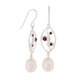 Gemstone & Pearl Earrings 'Champagne Coral' - The Courthouse Collection