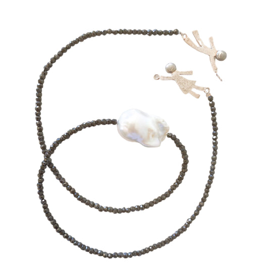 Ruby & Oliver Necklace 'Single Baroque Pearl’ The Courthouse Collection