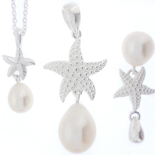 Pearl Pendant 'Starfish' l White Pink Peacock - The Courthouse Collection