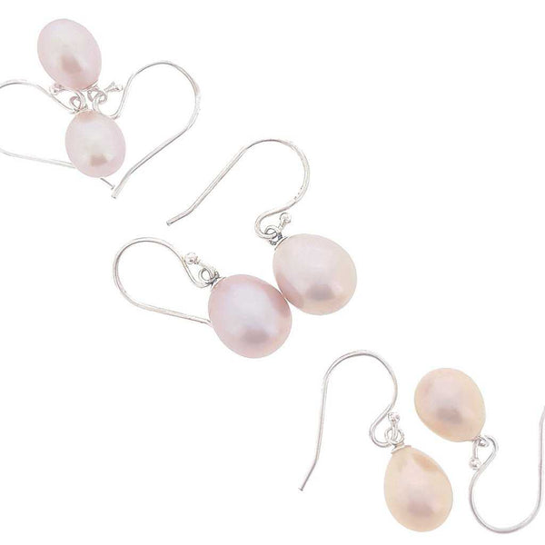 Pearl Earrings 'Pearl Drop' Pink - The Courthouse Collection
