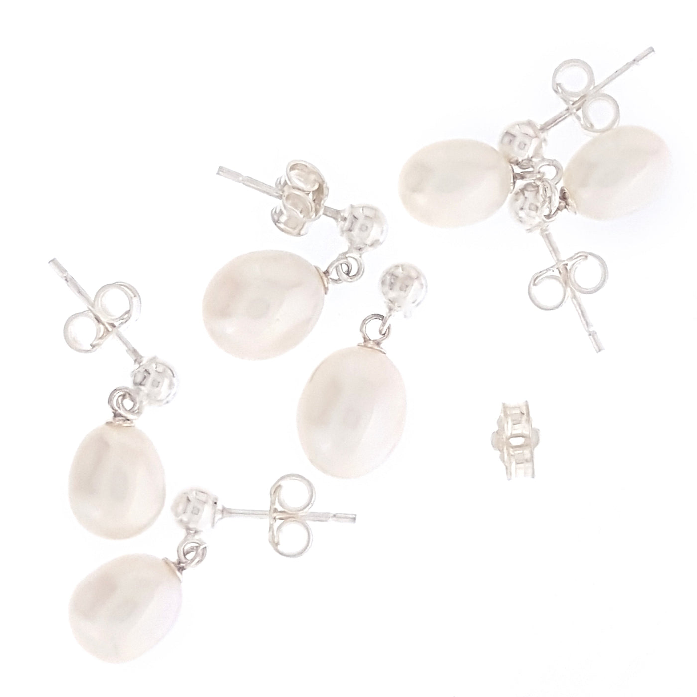 Pearl Earrings 'Pearl Drop'  Ball Stud White | The Courthouse Collection