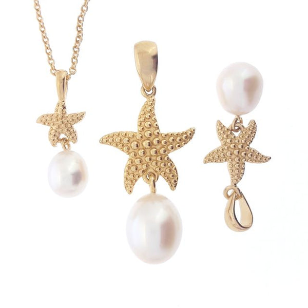 Pearl Pendant 'Starfish Gold' White | The Courthouse Collection