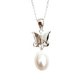 Pearl Pendant 'Meeka Butterfly' l White l Pink - The Courthouse Collection
