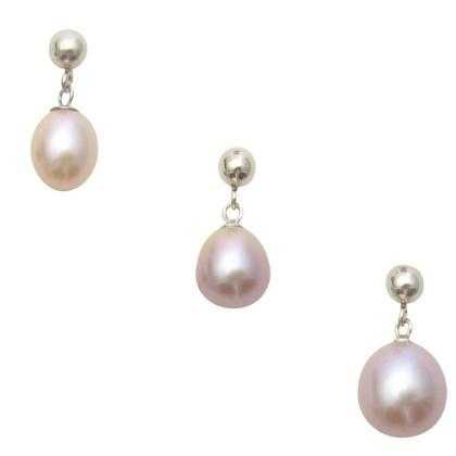 Earrings Pink Pearl Ball Stud