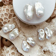 Pearl Earrings 'Baroque' White - The Courthouse Collection