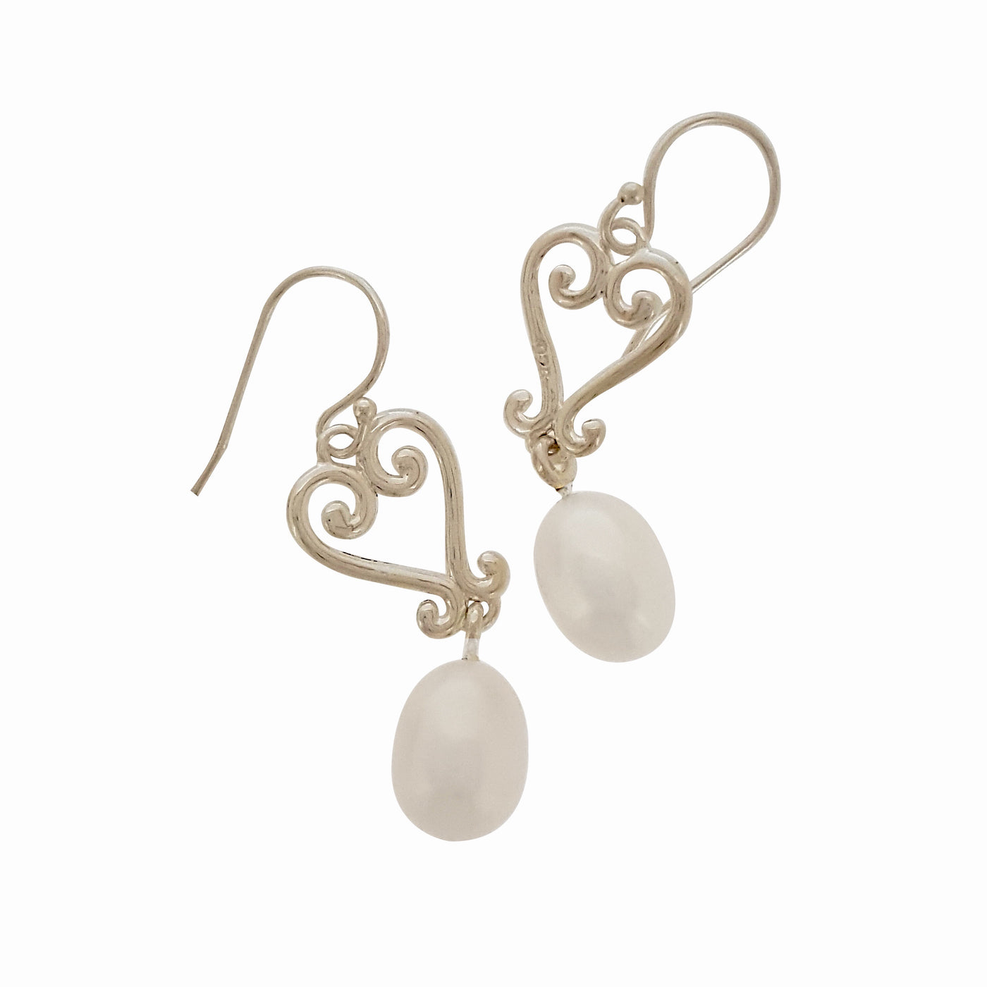Pearl Earrings 'Romance Heart' - The Courthouse Collection