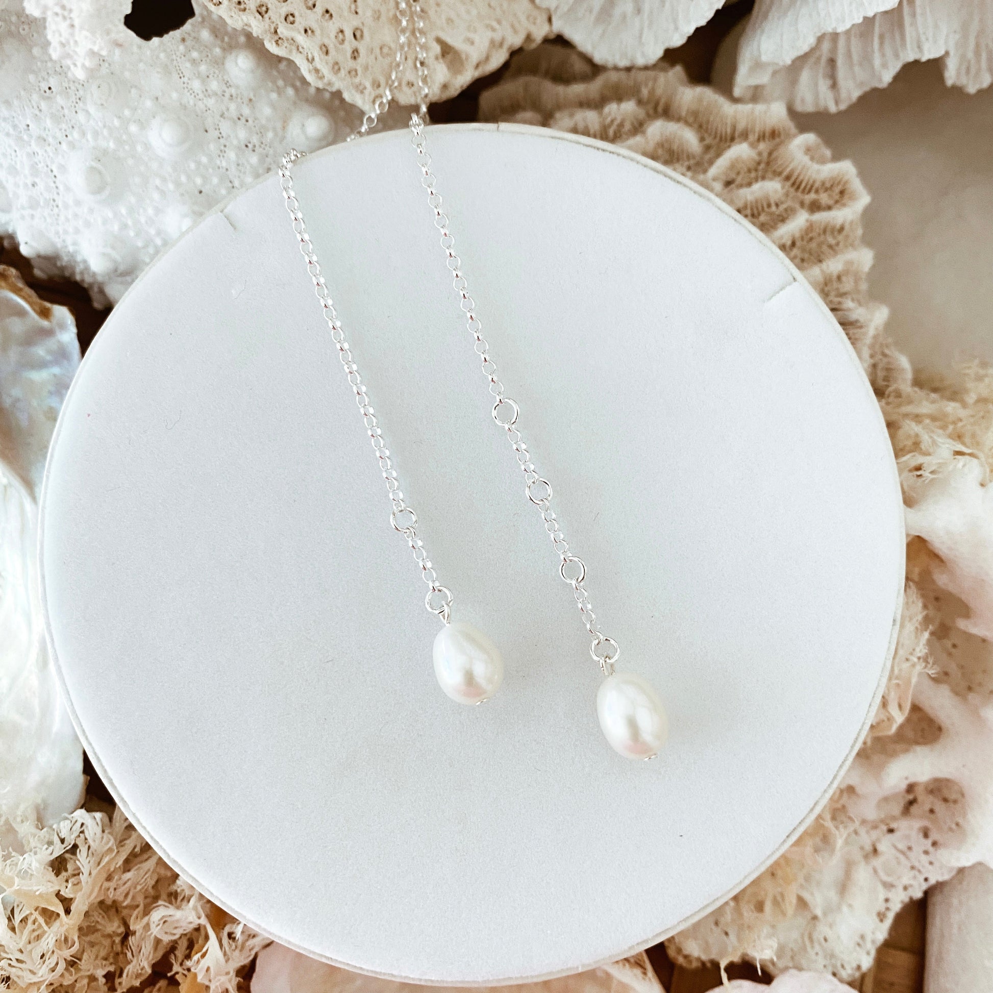 The Courthouse Drop pearl on Chian Anklet | The Courthouse Collection